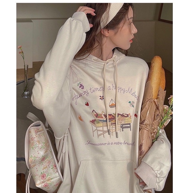 Áo Khoác Hoodie Nỉ MELODY Nũ Form Rộng Unisex Ulzzang