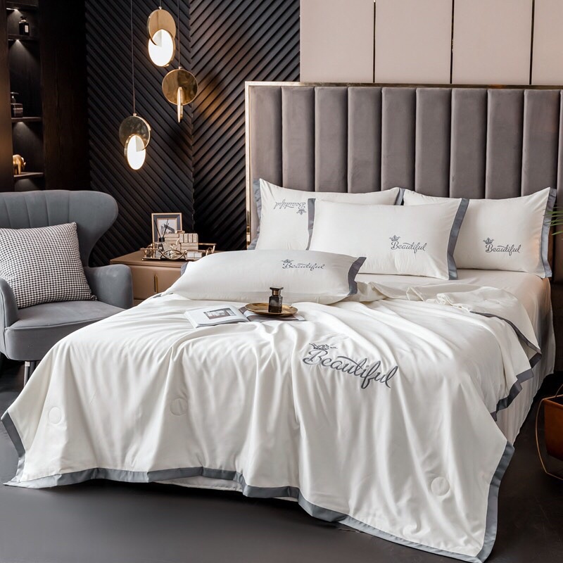 Bộ Chăn Ga Gối Lụa Beautiful Life 4 món cực đẹp các màu MỚI