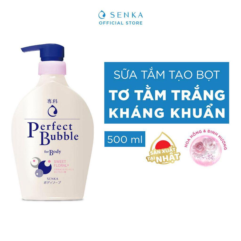 Sữa tắm Dưỡng Ẩm Tạo Bọt Senka Perfect Bubble 500ml - Sữa tắm tạo bọt Kháng Khuẩn NGĂN MỤN