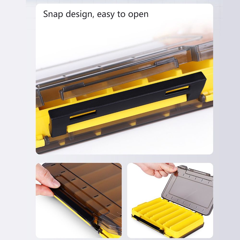 MUVAKO Hộp Đựng Mồi Câu Cá Hai Mặt 12 Ngăn Chống Thấm Nước Chất Lượng Cao