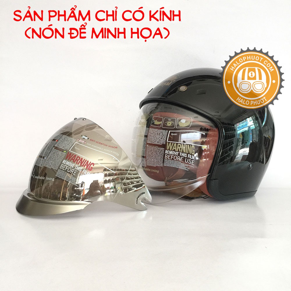 Kính Tráng Gương thay cho nón bảo hiểm Royal M139 kính âm