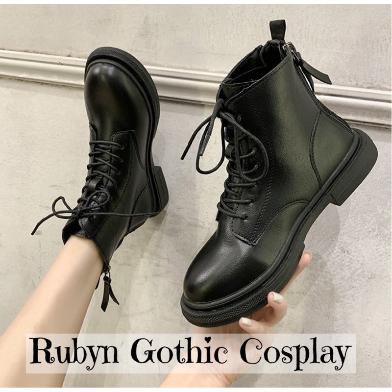 [Sẵn]  Giày Boots Chiến Binh 2 dây kéo phía sau độc lạ (  Size 35 - 40 )