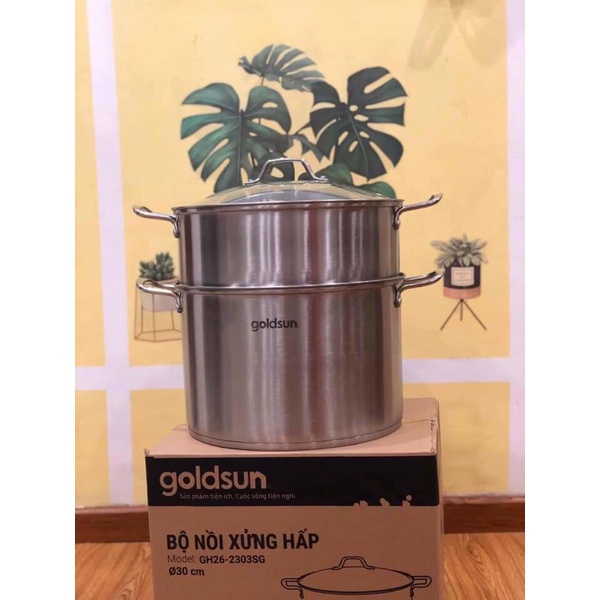 Bộ nồi xửng hấp 2 tầng Goldsun 30cm