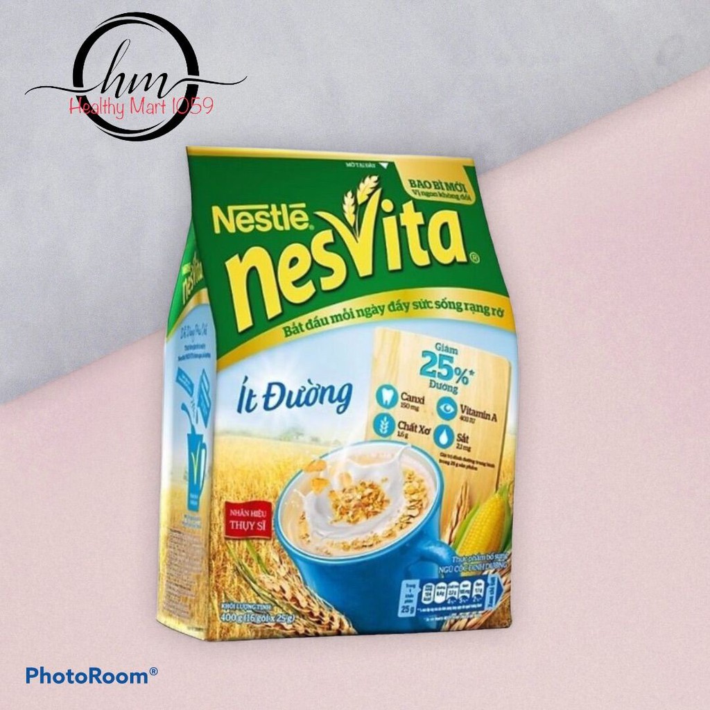 Ngũ cốc dinh dưỡng Nesvita ít đường bịch 400g (16 gói)