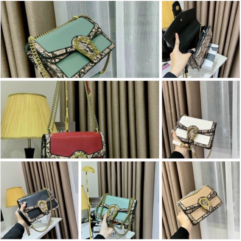 Túi GC Đầu  Rồng Phối  Viền Đã chăn Phong Cách Hàn Quốc