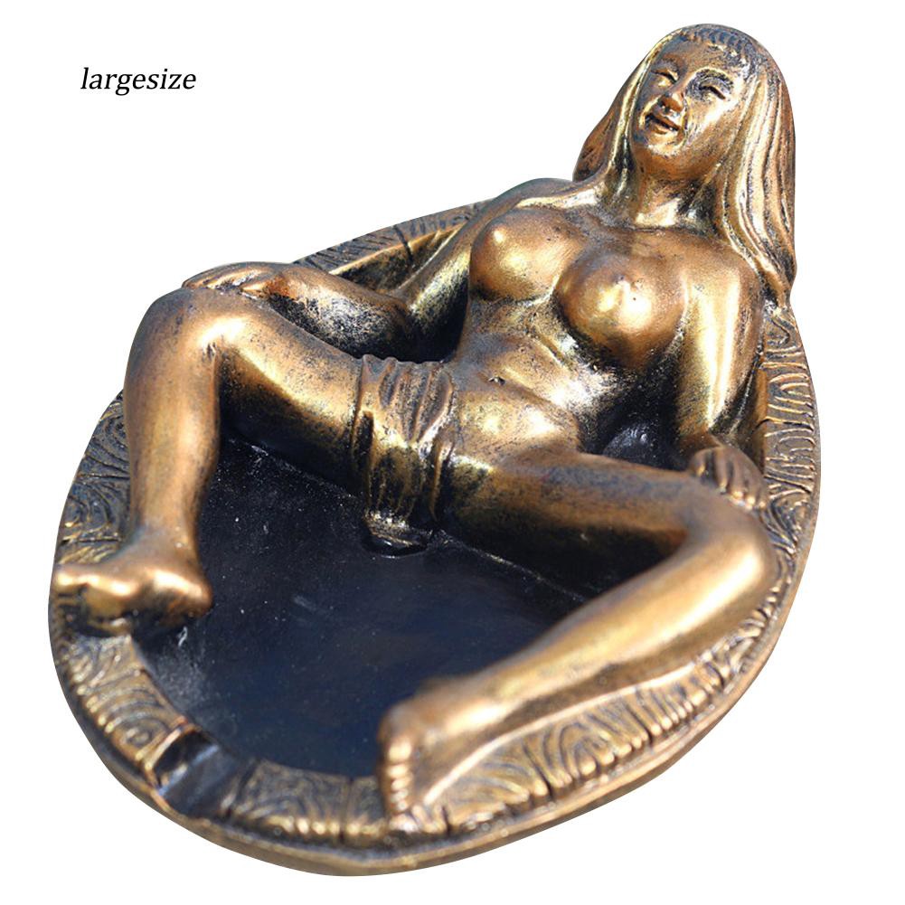Large♥Vintage Style Resin Woman in Bath Tub Ashtray Gothic Cigarette Smoke Butt Holder