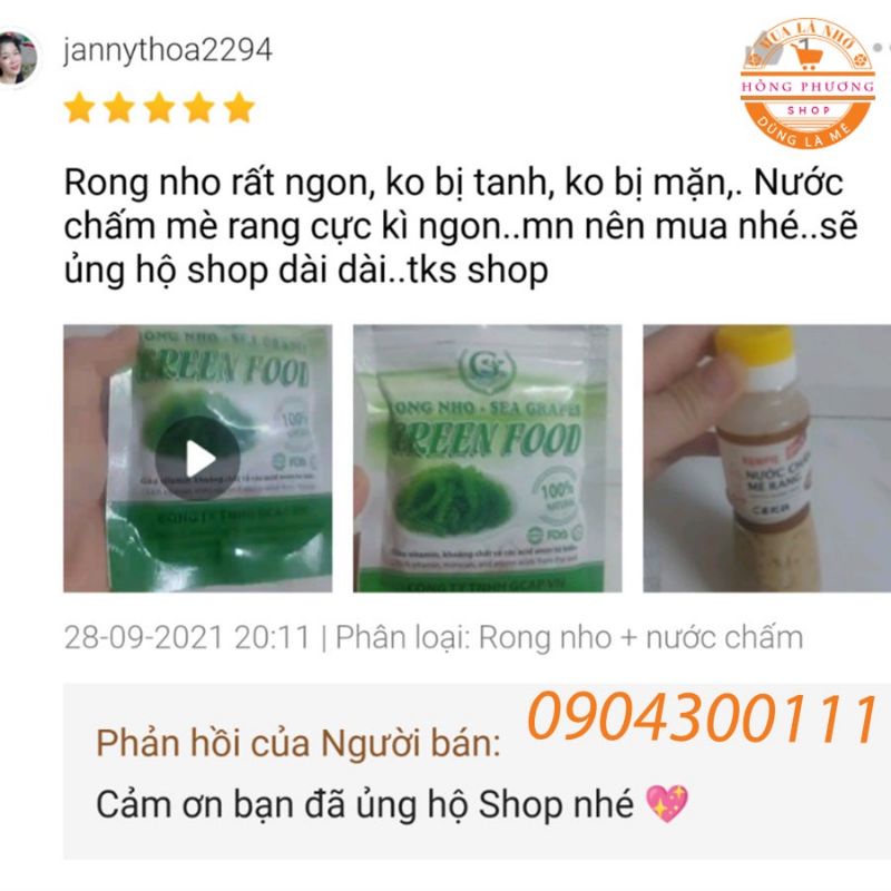 Rong nho Green Food  đặc biệt xuất khẩu 100g - nở 250g