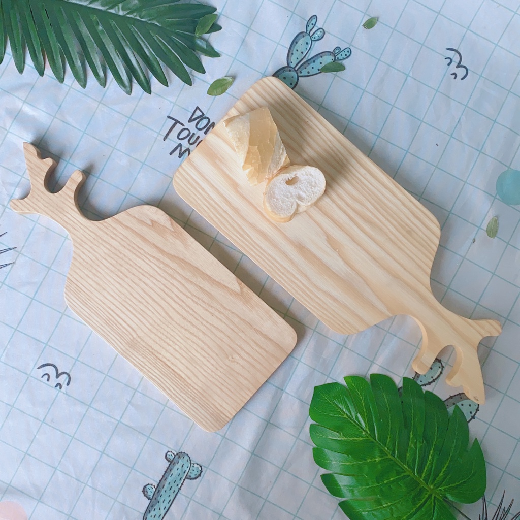 Khay, Đĩa , Thớt , Thìa gỗ Tần bì nguyên khối chất lượng cao màu sáng đựng thức ăn, hoa quả , decor Mỹ Nghệ Mart