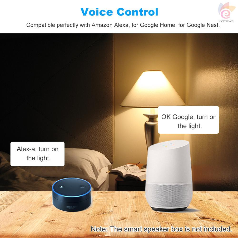Bóng Đèn Thông Minh Wifi Không Dây Đuôi E27 Cho Amazon Alexa & Google Home