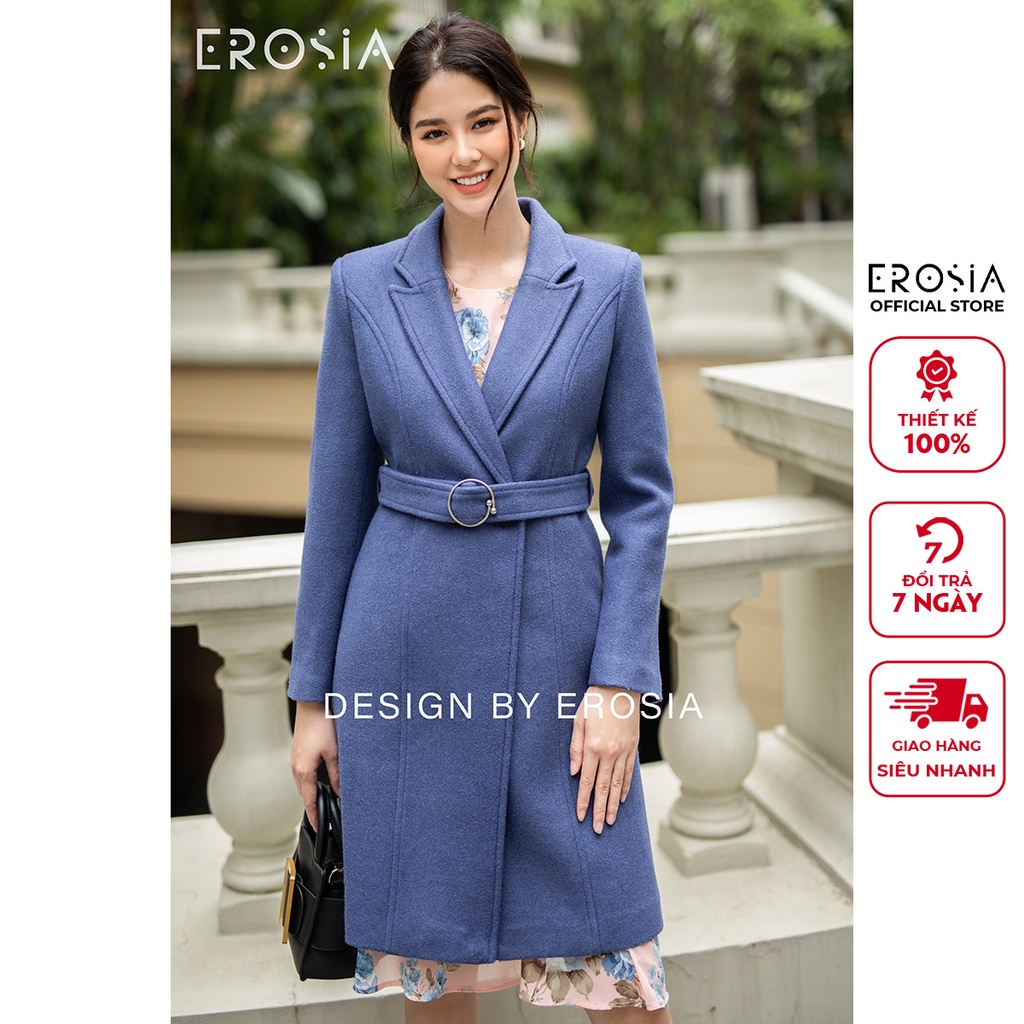 Măng Tô Dạ Thắt Đai Eo EROSIA