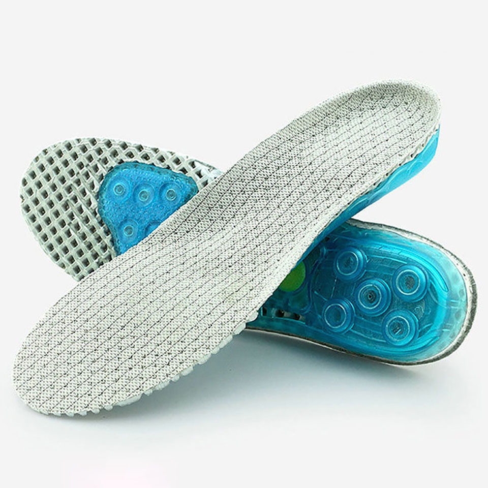 Miếng Lót Giày Thể Thao Bằng Vải Lưới Silicone Co Giãn Chống Sốc Chống Mùi Thoáng Khí