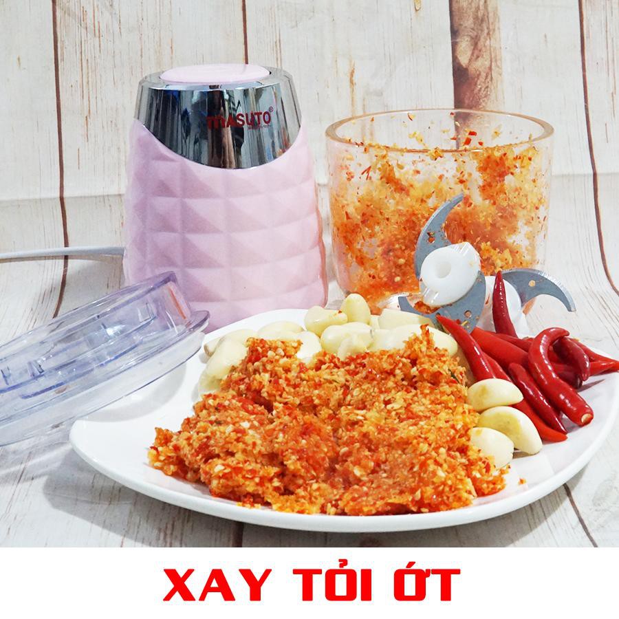 Máy xay sinh tố đa năng Masuto cối 0,6L say thịt đồ ăn dặm tỏi ớt siêu nhuyễn chỉ 10s MUA 1 TĂNG 1