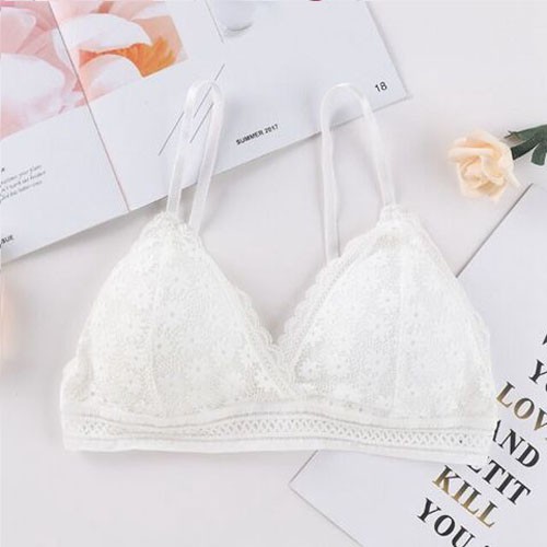 Áo Bra nữ ren hoa cúc Chunxuu không gọng có đệm mỏng cao cấp - BR05