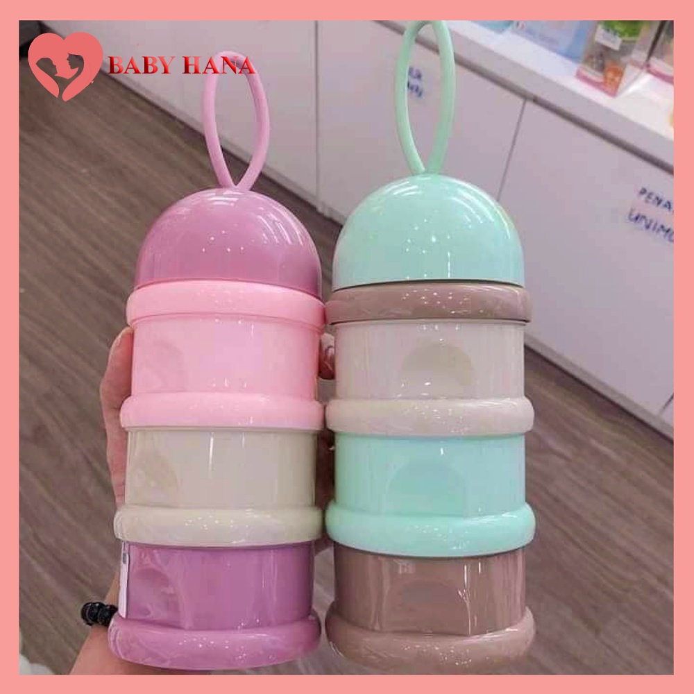 Hộp Chia Sữa 3 Ngăn  Chia Sữa Chia Đồ Ăn Dặm Cho Bé Có Quai Cầm Tiện Lợi