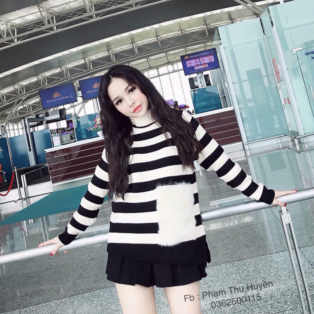 Áo len túi lông cực sang chảnh