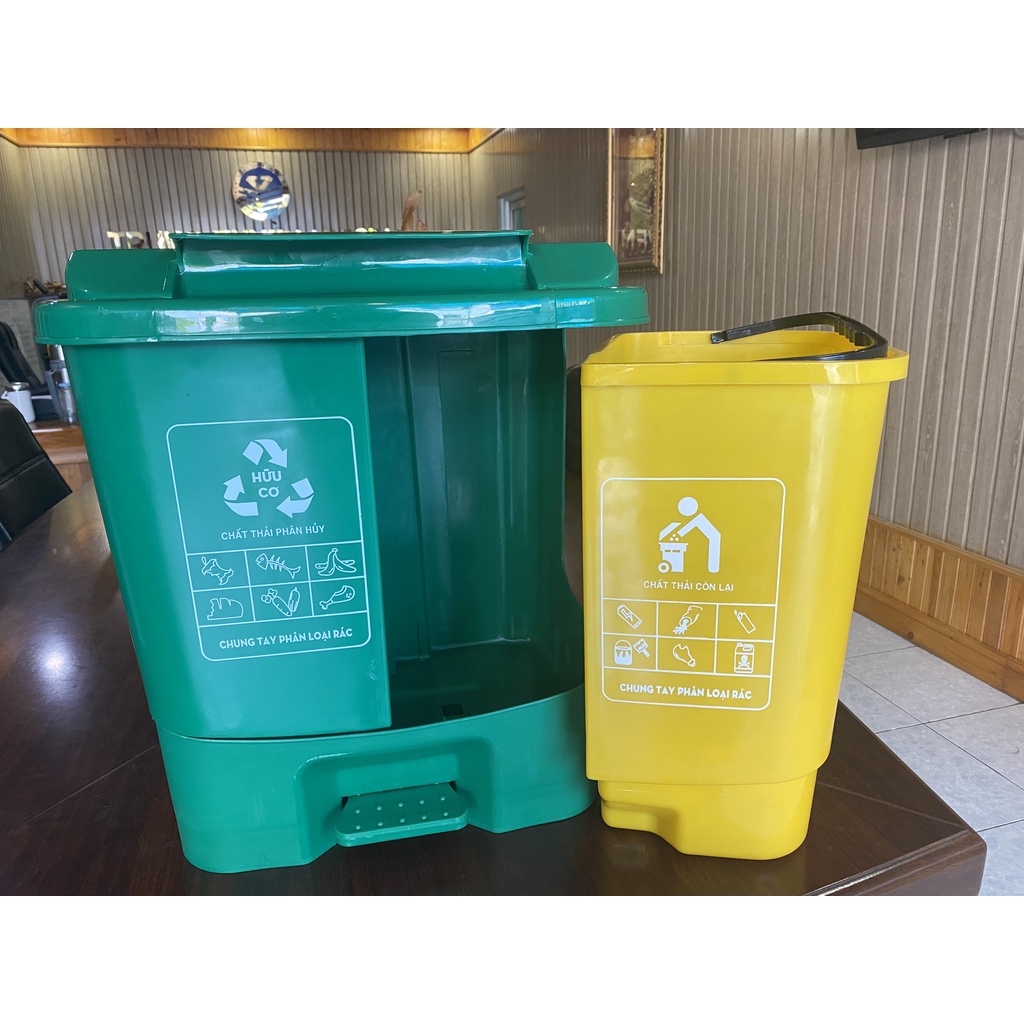 THÙNG RÁC NẮP BẬT 2 NGĂN CỠ LỚN 40L