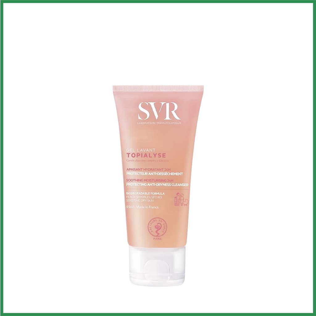 Gel làm sạch và dưỡng ẩm, dành cho da khô, nhạy cảm SVR Topialyse Gel Lavant 55ml