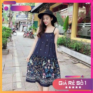  Váy bầu 2 dây chất lanh mát ( hàng Quảng Châu)