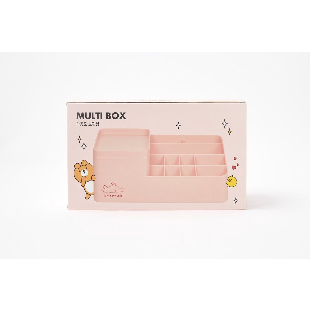 Ngăn Đựng Mỹ Phẩm Đồ Dùng Văn Phòng ARTBOX Hàn Quốc Nhiều Ngăn Màu Hồng