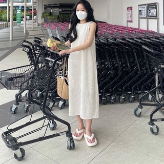 Váy ba lỗ- váy sát nách dáng suông hàn quốc m6956