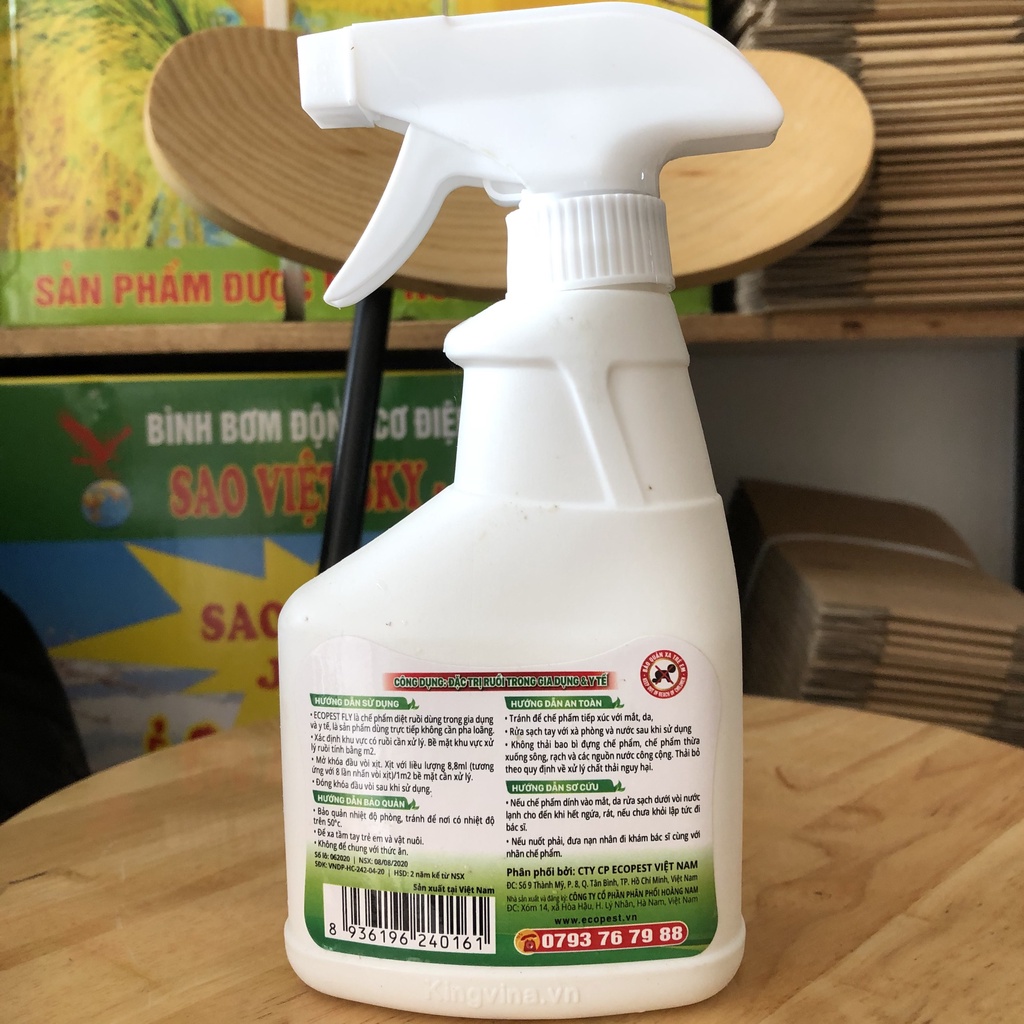 Combo 5 chai Chế phẩm diệt ruồi nhà, quán ăn, quầy thực phẩm, chợ Ecopest Fly 300