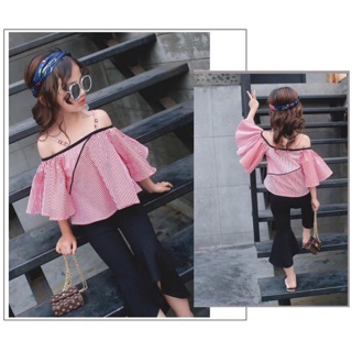 (xả) (thanh lý) Áo trễ vai bé gái (SZ: 110 - 160)