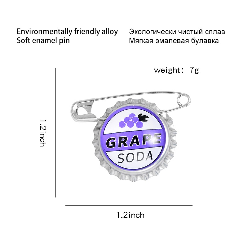 Ghim Cài Áo Hình Nắp Chai Nước Ngọt / Soda Nho Ngộ Nghĩnh