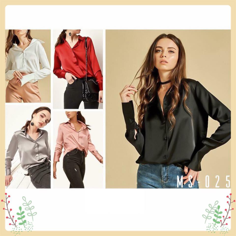 ÁO SƠ MI PHI BÓNG TAY DÀI NHIỀU MÀU CHẤT ĐẸP - Maczin Store