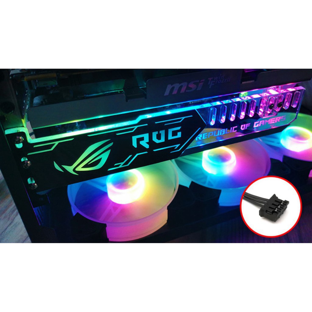 NH23 LD0 Giá Đỡ VGA Coolmoon Led RGB 16 Triệu Màu, 366 Hiệu Ứng - Đồng Bộ Hub Coolmoon 12