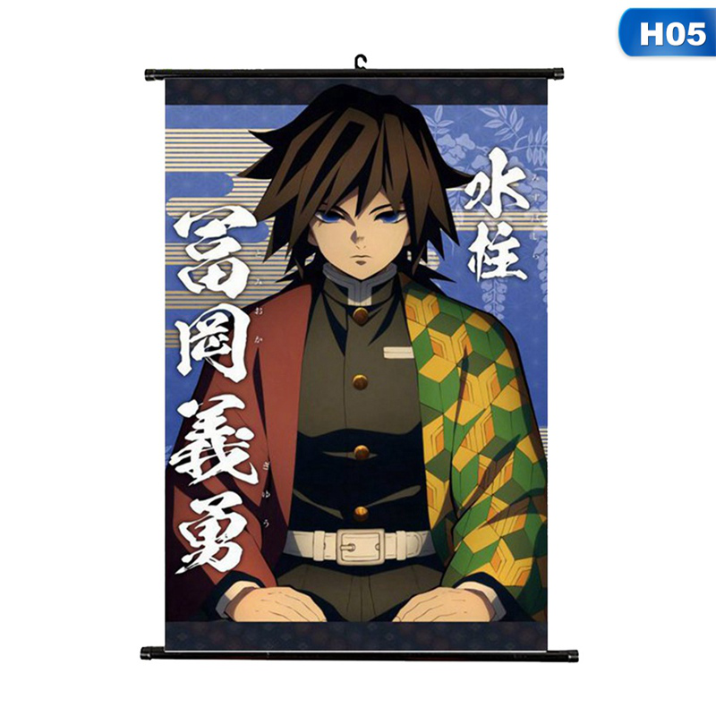 Áp phích treo tường trang trí in hình nhân vật trong Kimetsu no Yaiba