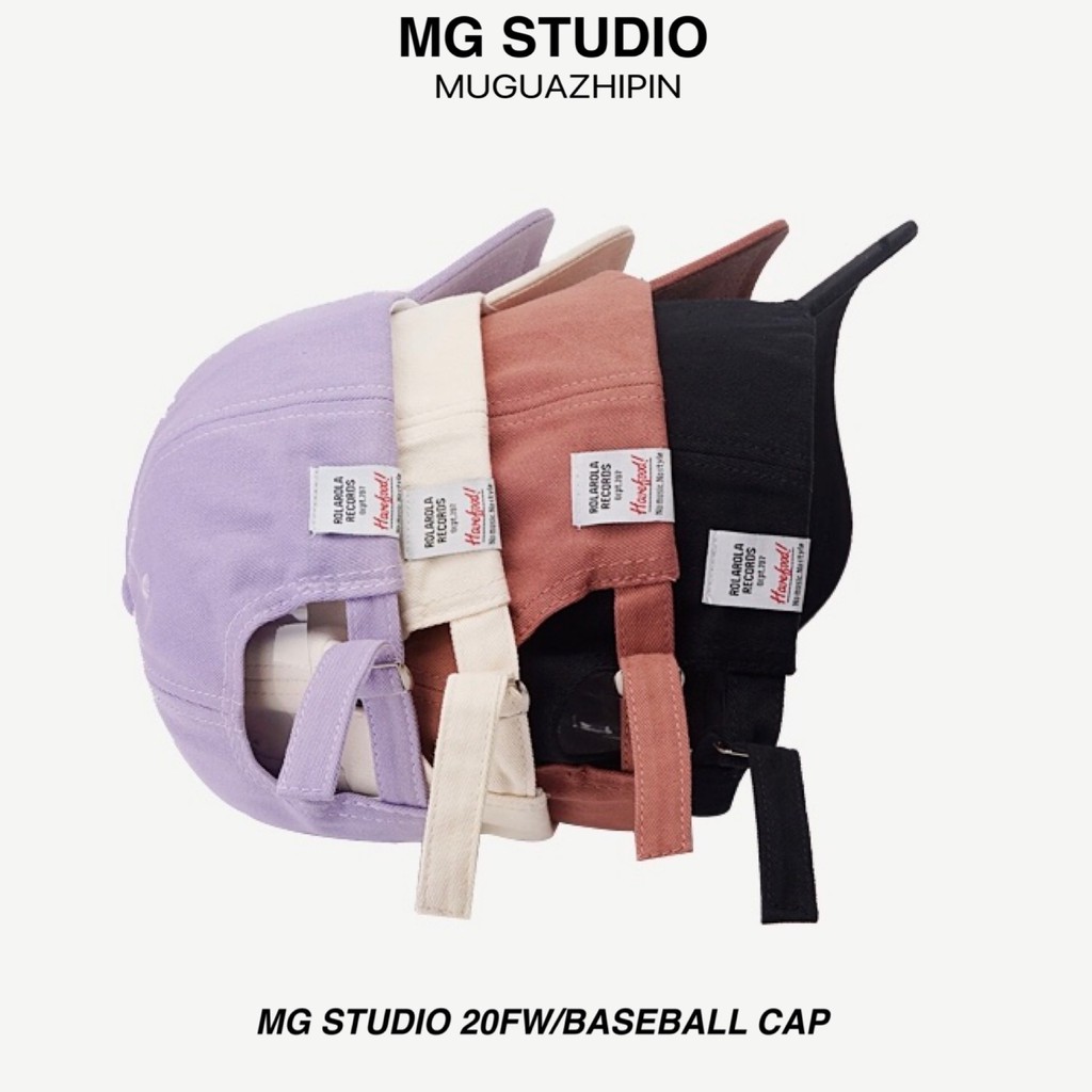 Mũ bóng chày MG STUDIO hoạ tiết tên nhãn hiệu nổi xinh xắn