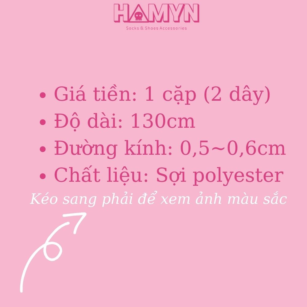 Dây Giày Thể Thao Bán Nguyệt Oval Phối Màu Viền Dây 130cm - HAMYN