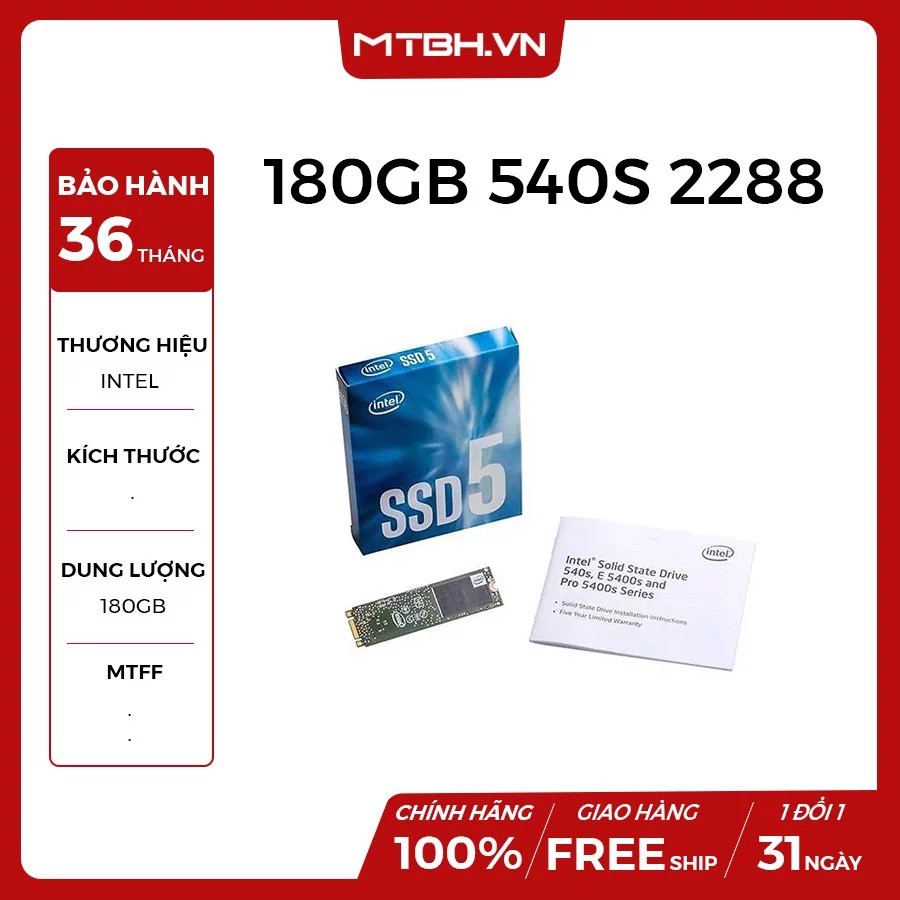 [Mã ELCLXU8 hoàn 8% xu đơn 500K] ổ cứng SSD INTEL 180GB | BigBuy360 - bigbuy360.vn