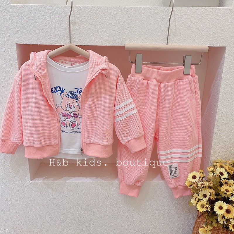 Bộ nỉ da cá phong cách thể thao cá tính- Bộ quần áo thu đông cho bé