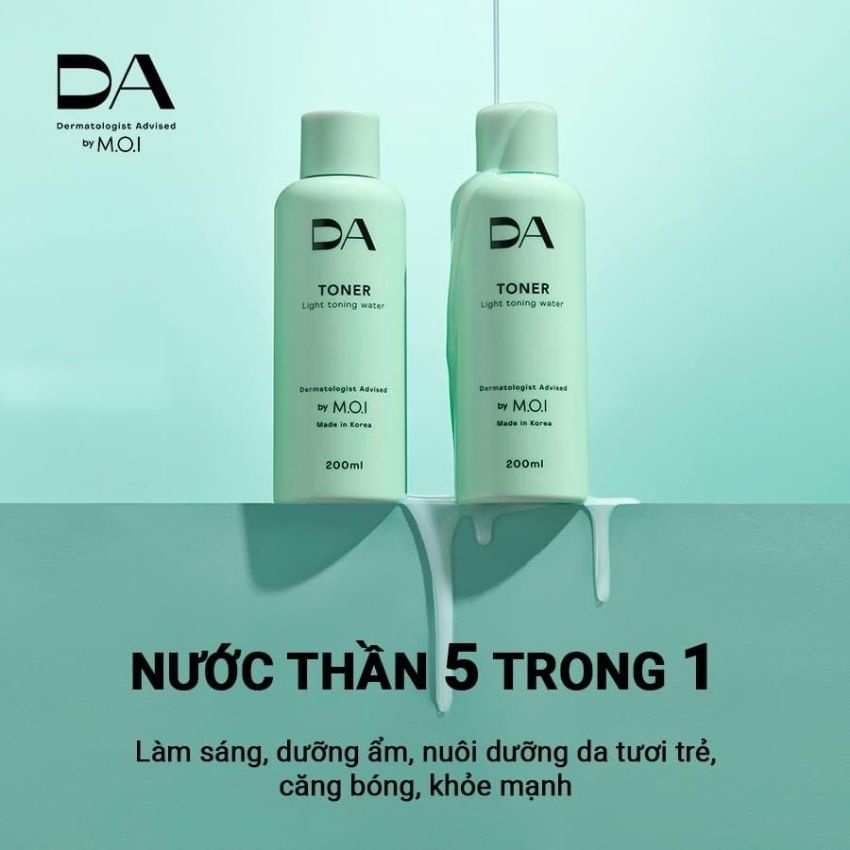 Nước thần 5 trong 1 và Sữa rửa mặt Da By MOI Hồ Ngọc Hà dưỡng ẩm, chống lão hoá, cung cấp dưỡng chất chai 200ml