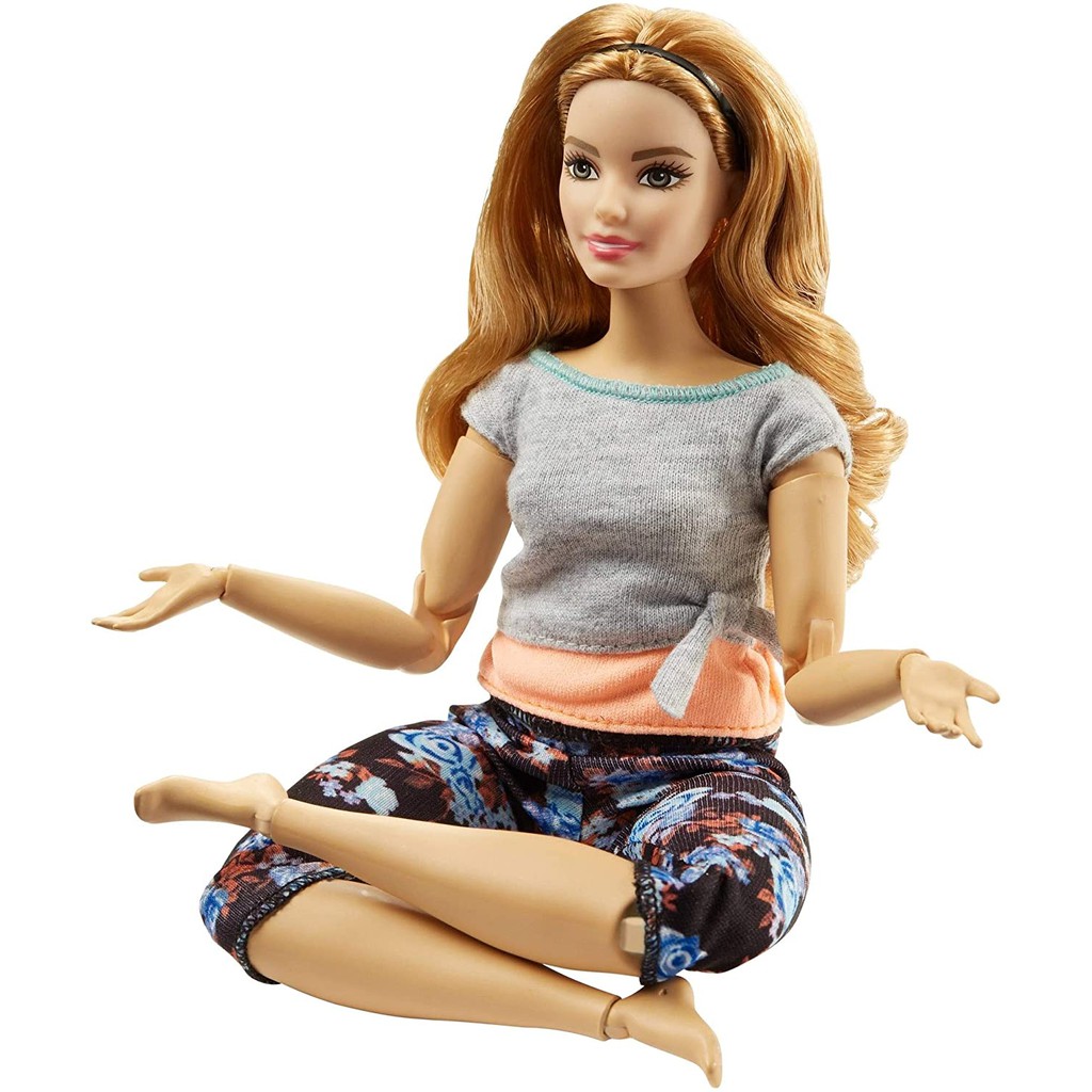 Barbie Made to Move Dolls with 22 Joints and Yoga Clothes, Floral, Pleach FTG84 Búp Bê barbie 22 Khớp Nối Quần Áo Tập yoga Hoa Xếp Nếp ftg84