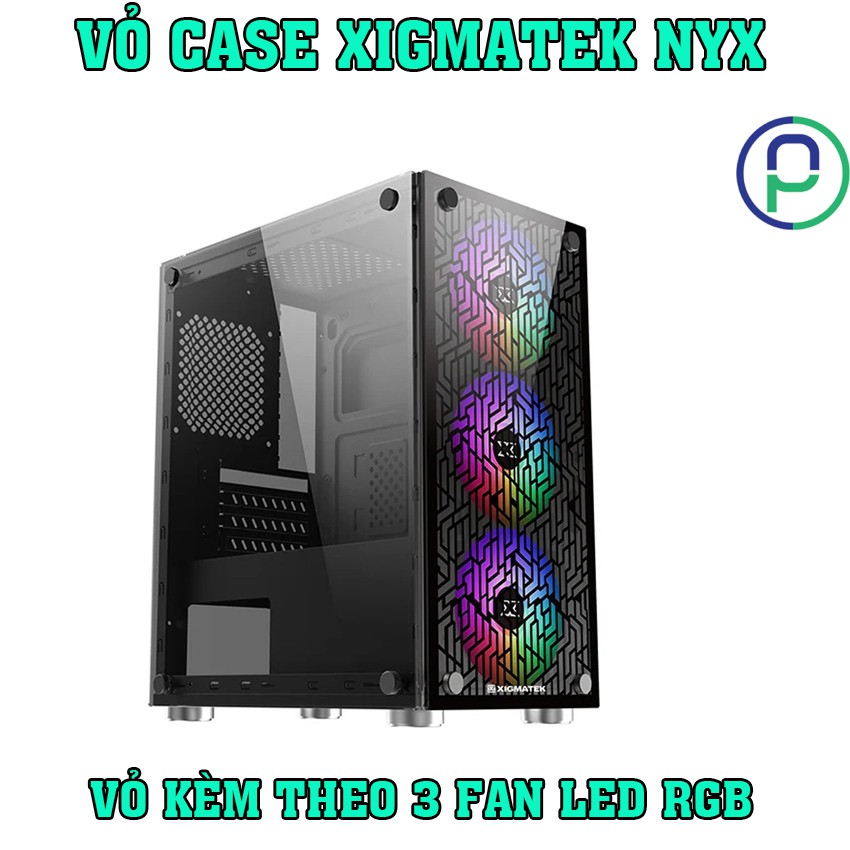 VỎ CASE CHUYÊN GAME XIGMATEK NYX 5 FAN LEB RGB VÀ HUB ĐIỀU KHIỂN COOLMOON