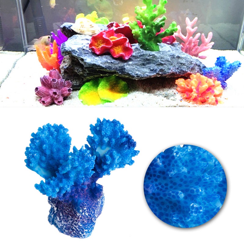Đồ trang trí san hô mini bằng nhựa resin trang trí bể cá