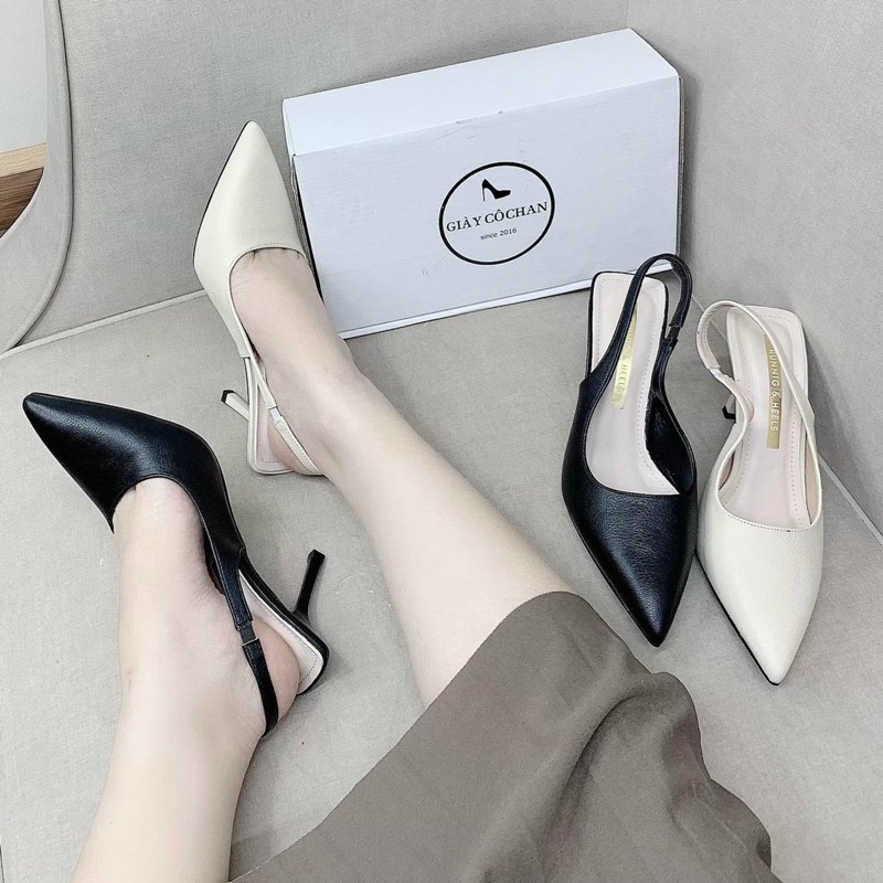 Giày cao gót mũi nhọn, sandal bít mũi nữ 7p