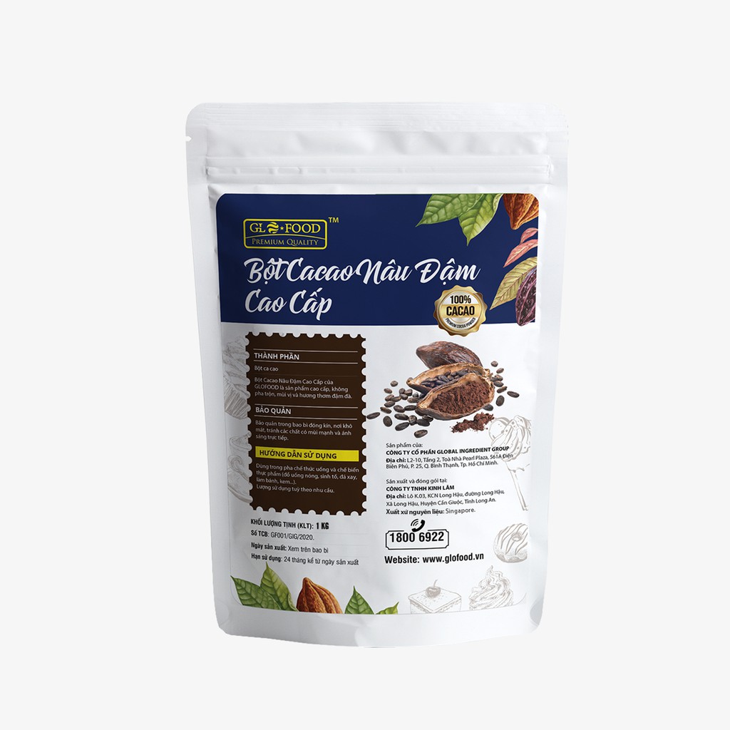 Bột Cacao Nâu Đậm Cao Cấp 1 kg
