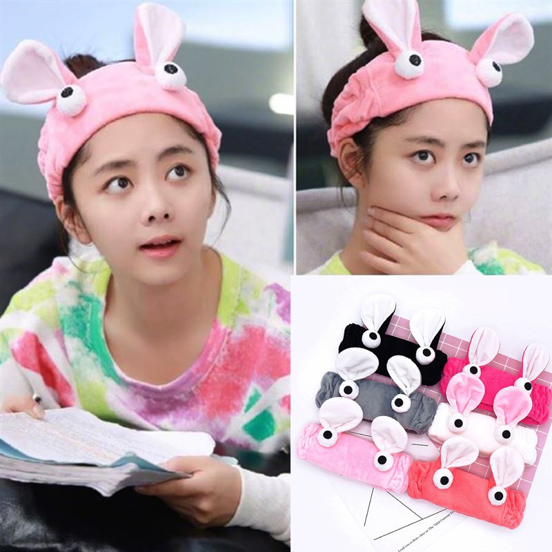 Băng Đô Tai Thỏ Mắt Lồi 3D So Cute Loại Xịn ! ( khăn turban cài tóc )