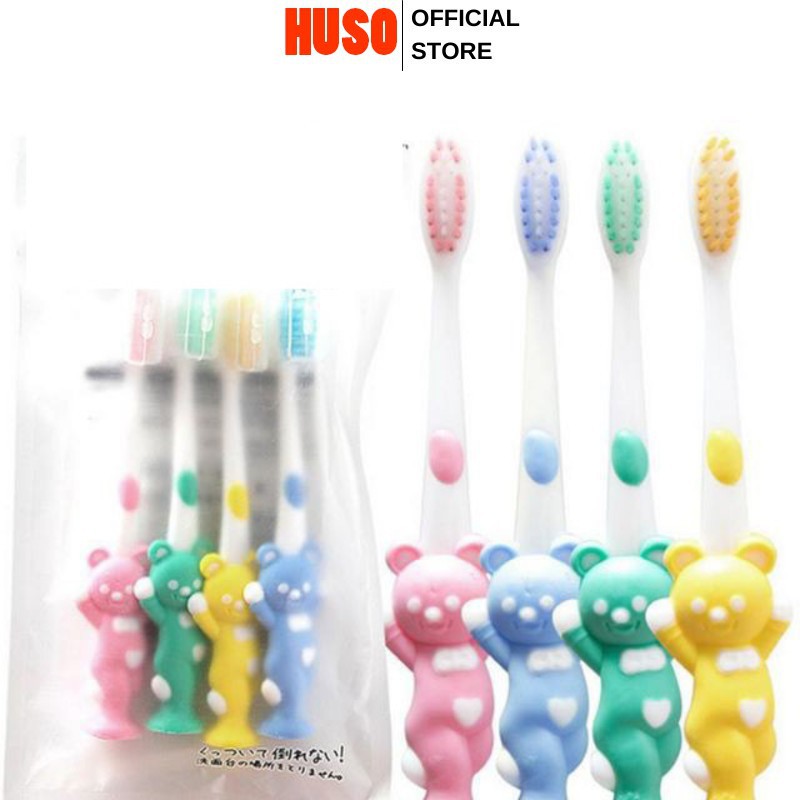 Set 4 Bàn Chải Xuất Nhật Cho Bé - Lông Bàn Chải Mềm Mướt - HUSO