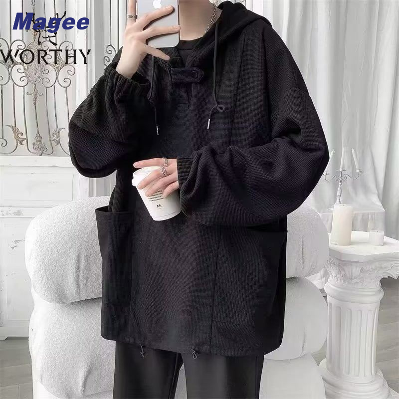 Áo Sweater Có Mũ Trùm Dáng Rộng Cỡ Nhỏ Kiểu Hồng Kông Cá Tính
