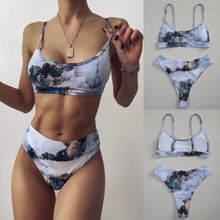 Bộ bikini cạp cao kẻ sọc ngang gợi cảm cho nữ # 88t.vn