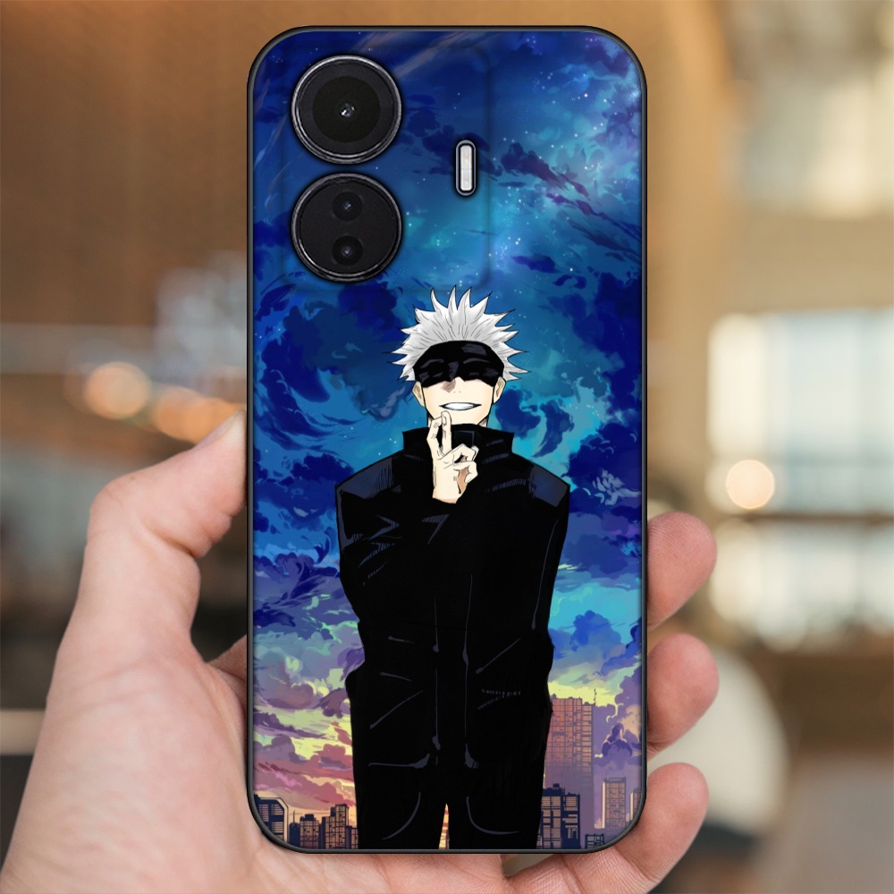 Ốp lưng Vivo S15e viền đen in hình Satoru Jujutsu Kaisen