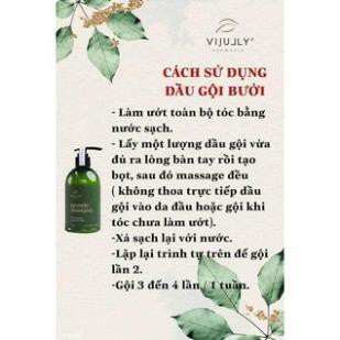 Dầu gội bưởi ViJully Cao Cấp ngăn rụng tóc, giúp nhanh mọc tóc làm dài, dày mái tóc, chiết xuất 100% Thiên Nhiên