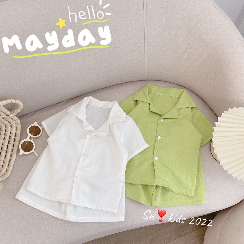 Bộ đũi cổ bẻ sn kids cho bé trai