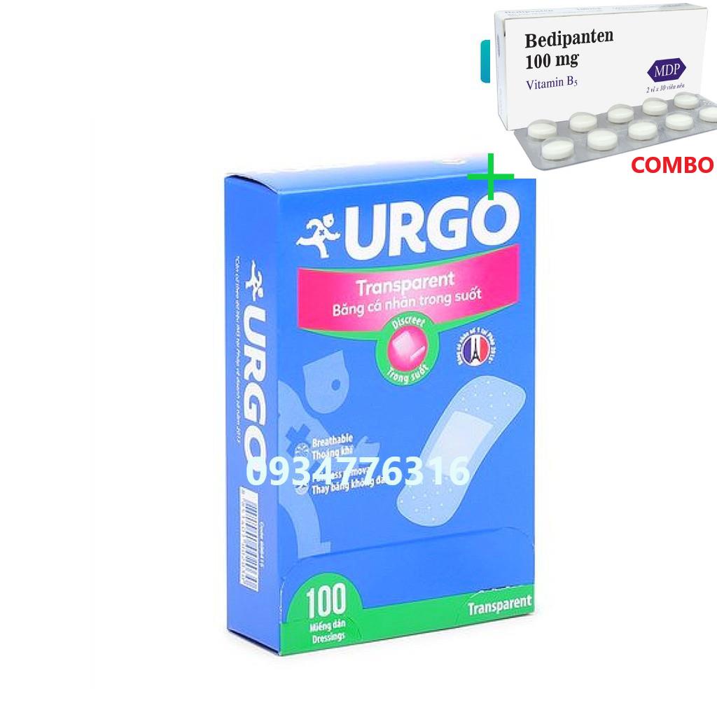 Combo Bedipanten 100mg +  ✅ Băng Cá Nhân Trong Suốt Urgo Transparent Assorted 100 Miếng