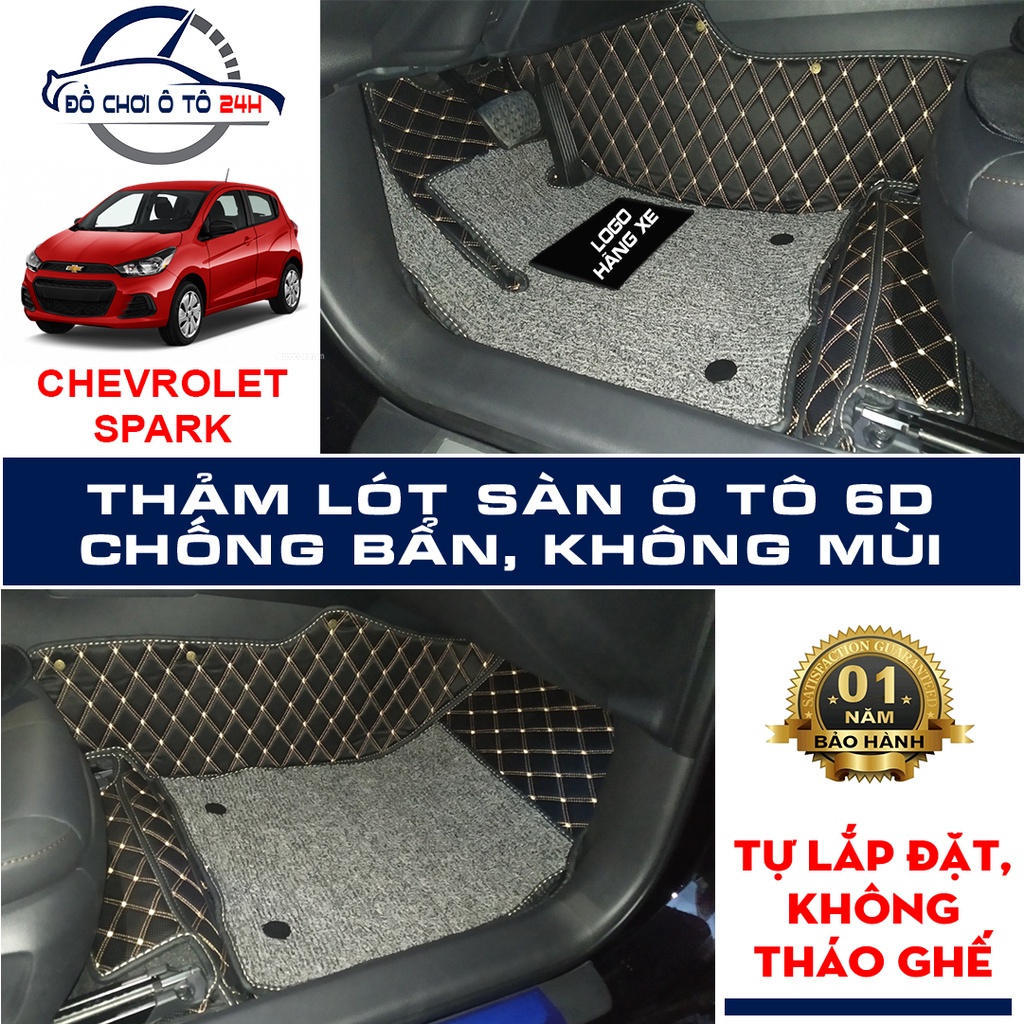 Thảm lót sàn ô tô 6D Chevrolet Spark bảo vệ sàn xe, không mùi, không thấm nước