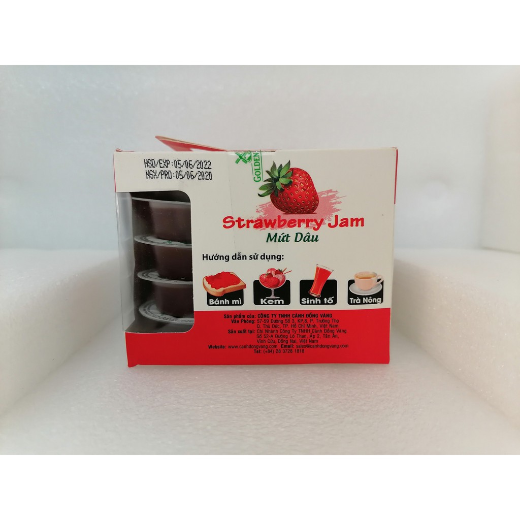 [280g (Hộp Vuông)] MỨT DÂU [VN] GOLDEN FARM Strawberry Jam (bph-hk)